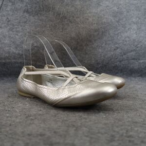 Hogan Shoes Womens 35.5 Ballet Flat Mary Jane Leather Metallic Fashion Classic